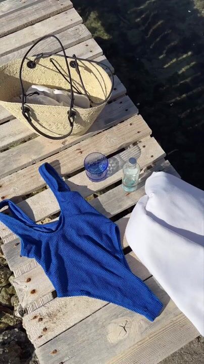 1-piece turquoise high-leg crinkled swimsuit, BELMAR SCRUNCHY